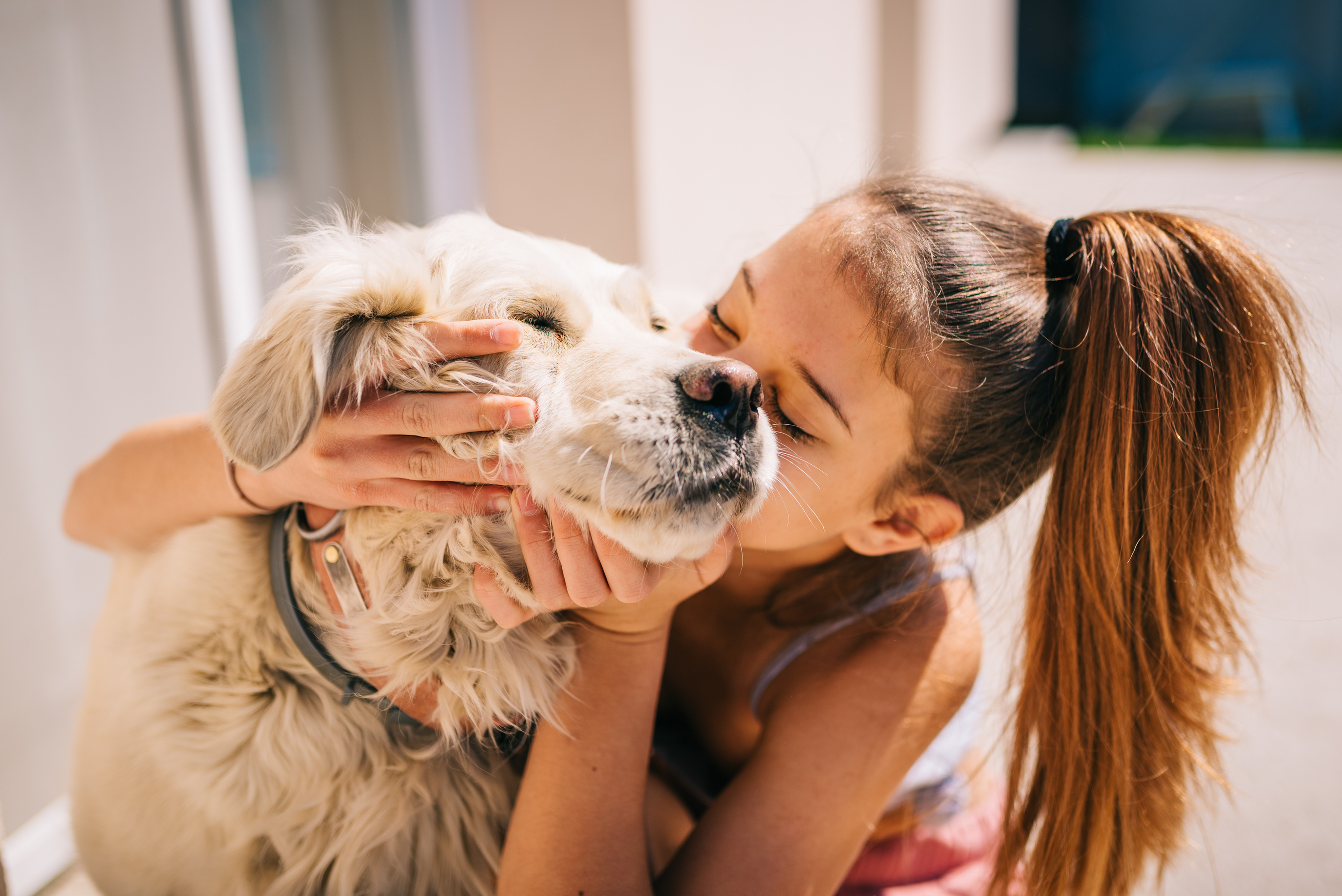 Children Loving Dogs | Hugging Kissing